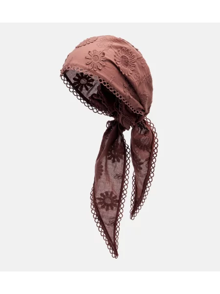 Fular Poupette St Barth cu broderie maro