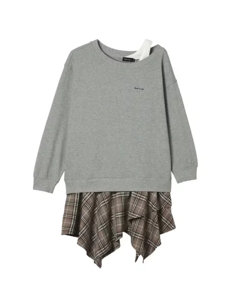 Rochie midi Tout A Coup în carouri gri