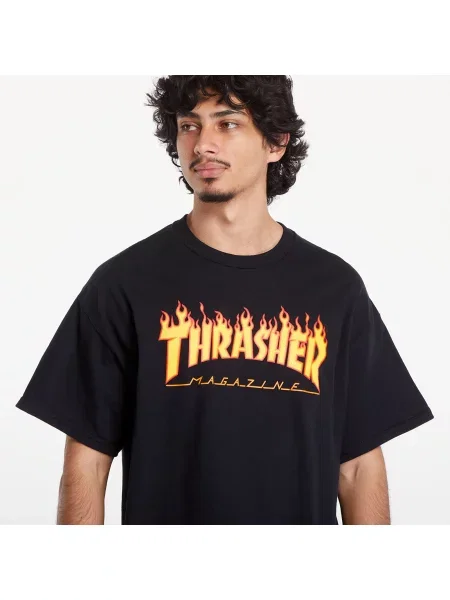 T-shirt Thrasher Flame Logo T-Shirt Black S μαύρο