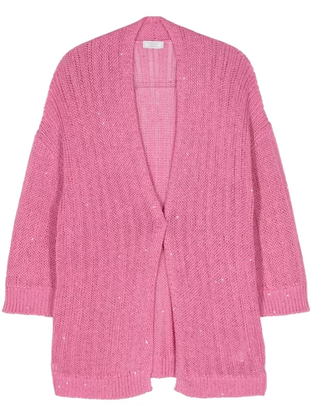 Cardigan Peserico cu paiete tricotate roz