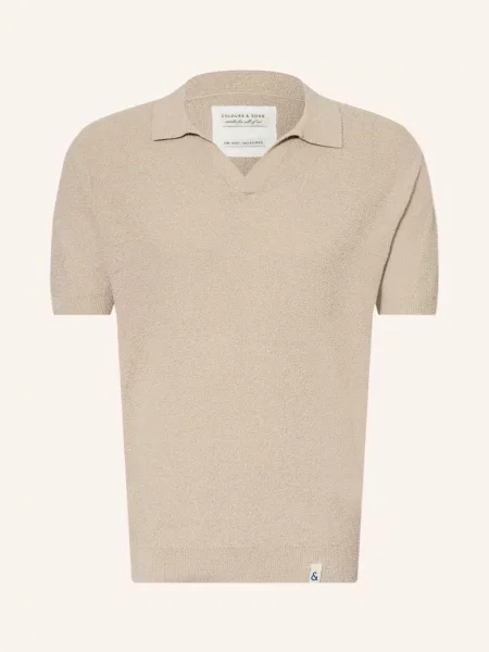 Colours & Sons Pletené Polo Tričko béžová
