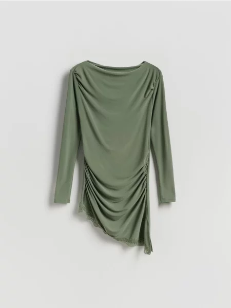 Reserved Блузка асиметрична світло-оливковий 