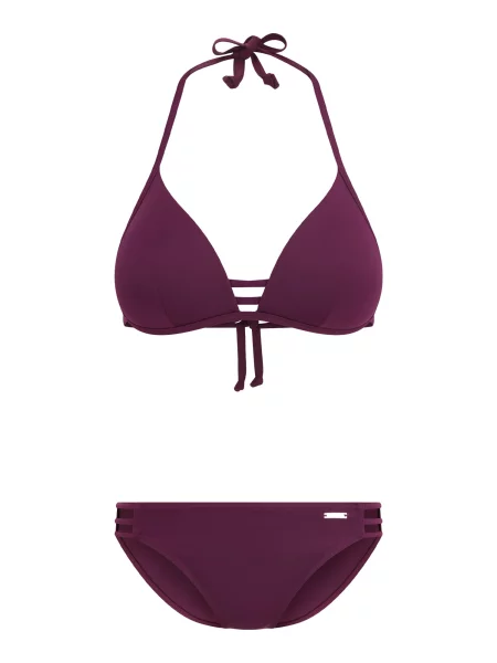 BRUNO BANANI Costum de baie două piese bordeaux roșu