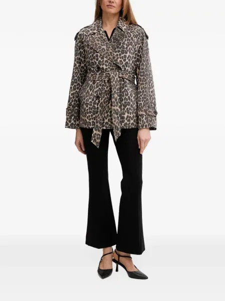 Trenci Dkny cu imagine cu model leopard maro