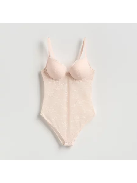 Reserved LADIES` BODY SUIT pastelově růžová