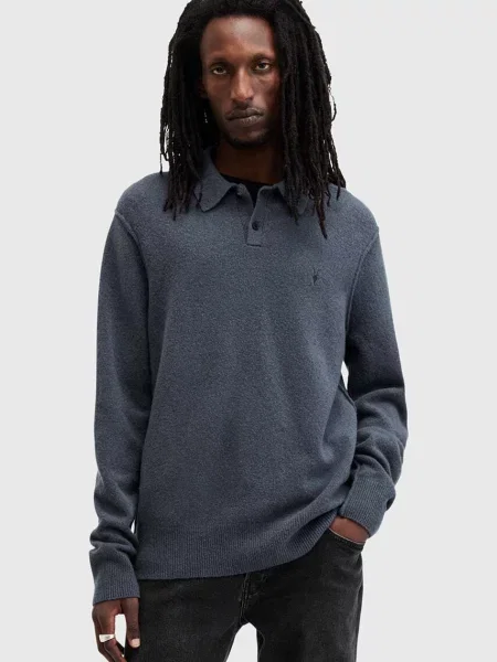 AllSaints pulover din amestec de lana STATTEN barbati albastru
