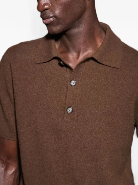 Scurt tricou polo Entire Studios tricotate maro