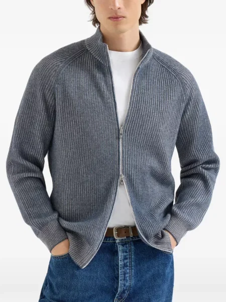 Cardigan Brunello Cucinelli din cașmir gri