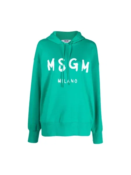 Bluza z kapturem Msgm casual zielona