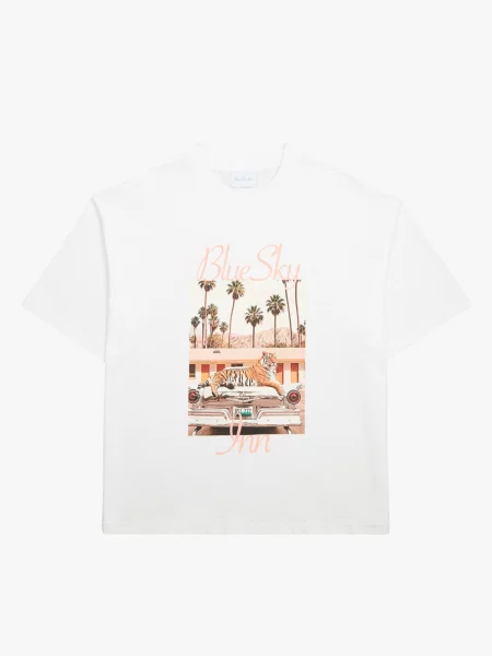 BLUE SKY INN Tricou Tiger' alb