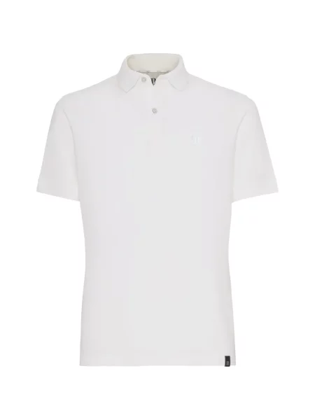Tricou polo Boggi Milano cu perle alb