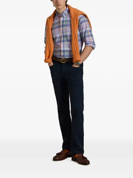 Czapka z daszkiem Polo Ralph Lauren w kratkę z twillu biznesowa niebieska