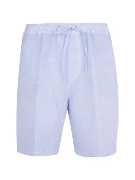 Pantaloni scurți 120% Lino de in cu cordon albastru