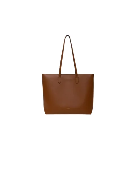 Shopperka Burberry skórzana w kratę brązowa