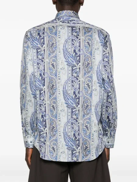 Cămașă Etro cu imagine cu model paisley albastru