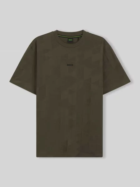 T-shirt o kroju regular fit z czystej bawełny model TS_NETWORK JQ' Boss Green