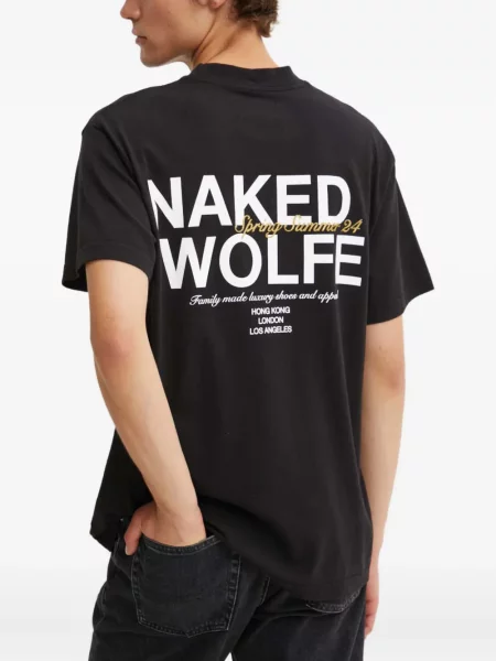 Tricou Naked Wolfe cu imagine negru