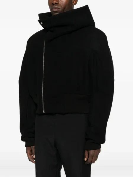 Geacă Rick Owens cu glugă negru