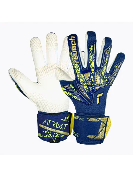 Вратарски ръкавици Reusch Attrakt Gold X GluePrint premium blue/gold синьо