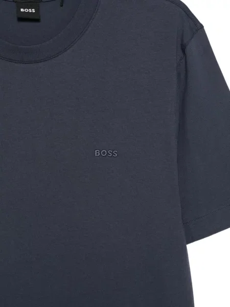 Tricou Boss cu broderie albastru