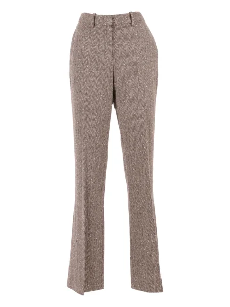 Pantaloni Ermanno Scervino cu model herringbone maro