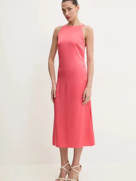 BOSS rochie midi drept roz