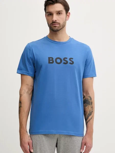 BOSS t-shirt wzorzysty niebieski
