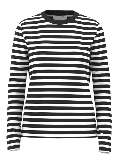 SELECTED FEMME Tricou ESSENTIAL negru alb