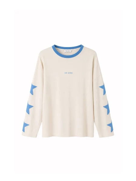 OH APRIL Tričko Venetia nebeská modř / offwhite