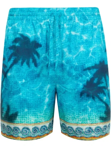 Pantaloni scurți Casablanca de mătase albastru