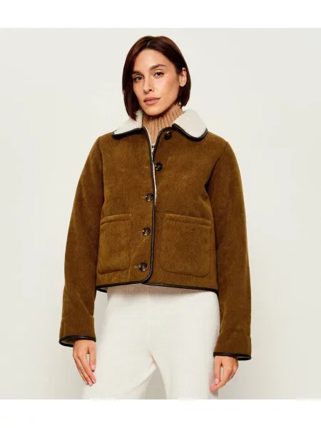 Barbour Kabát Penny | shearling | Relaxed fit | kordbársony bézs