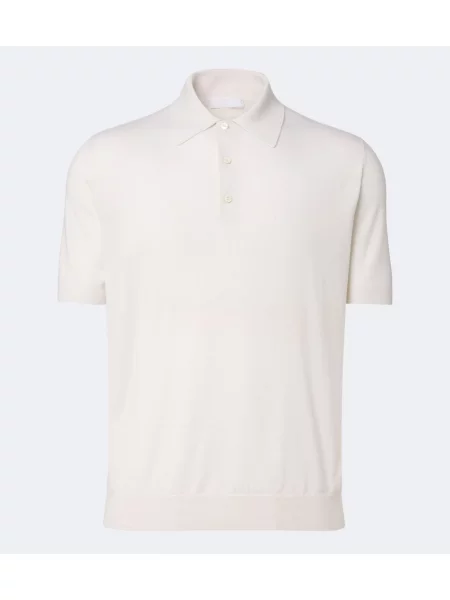 Tricou polo Prada de mătase alb