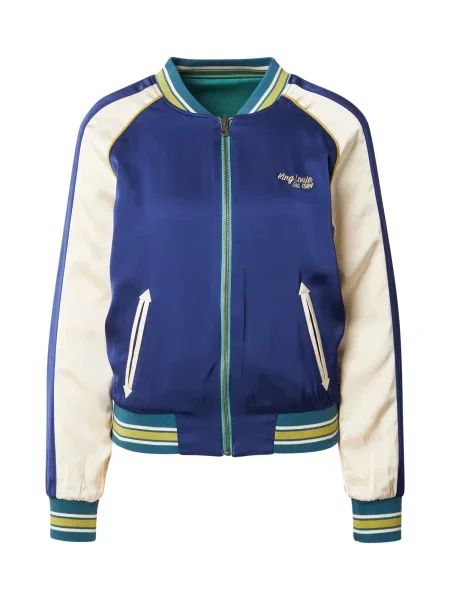 King Louie Demisezoninė striukė Lazou nebalintos drobės geltona / nendrių mėlyna