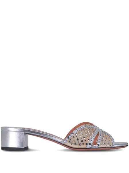 Sandale Aquazzura de cristal argintiu