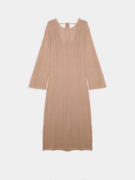 Сукня максі Braska бавовна/акрил бежевий