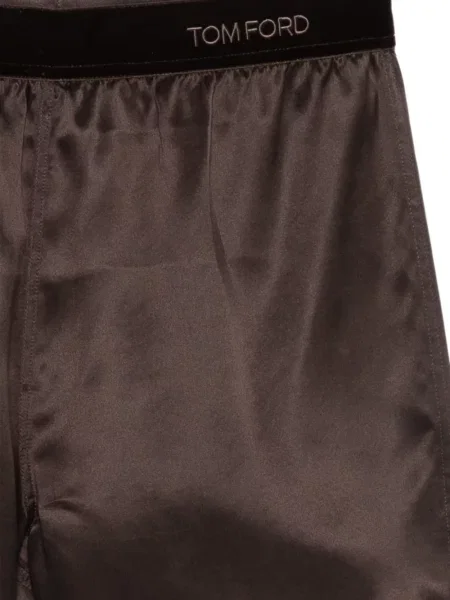 Pantaloni scurți Tom Ford din satin maro