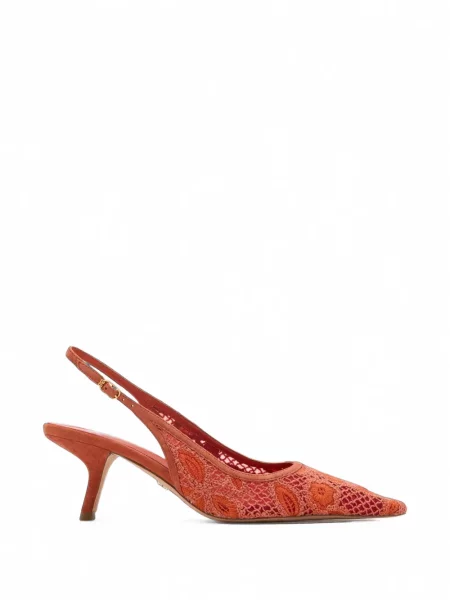 Pantofi cu toc Sam Edelman plasă slingback roșu