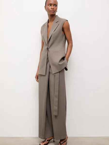 Answear.LAB Vestă cu un singur rând de pentru femei verde