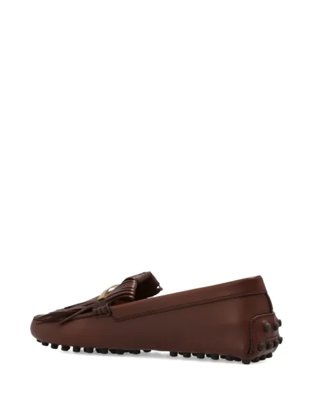 Δερμάτινα loafers Tod's με κρόσσια καφέ