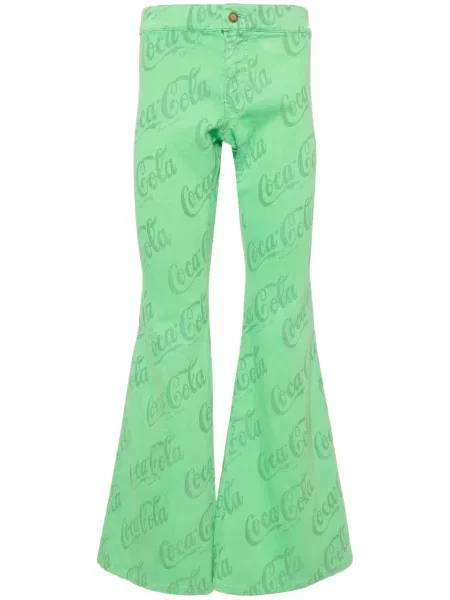 Blugi evazați Erl verde