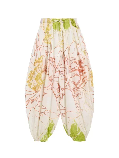 Desigual Pantaloni Balloon / galben lămâie / verde iarbă bej