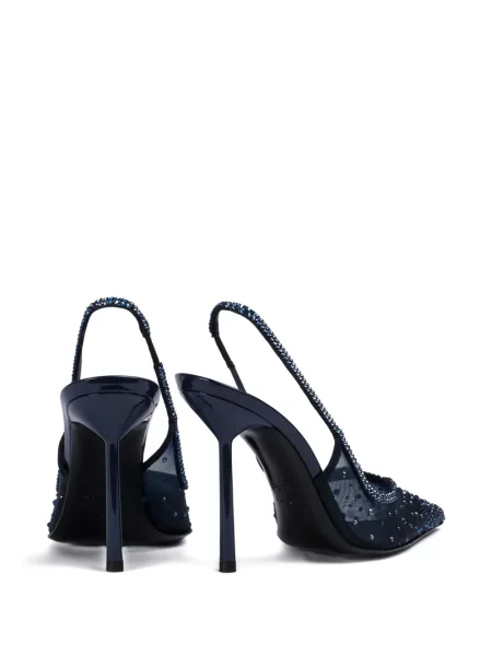 Pantofi cu toc Le Silla slingback de cristal albastru