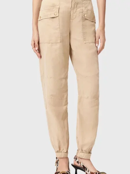 Spodnie AllSaints Val Tencel Trouser Taupe Brown 25 brązowe