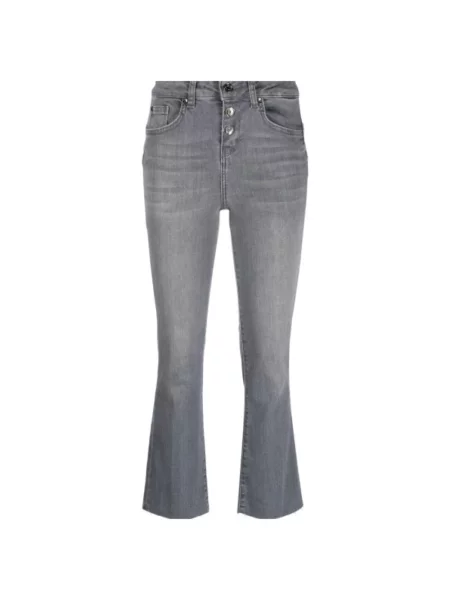 Jeansy dzwony Liu Jo z wysoką talią szare