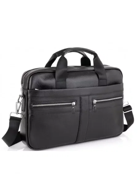 Кожаная сумка для ноутбука Royalbag черная