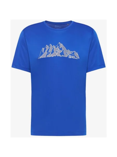 Koszulka Jack Wolfskin Peak Graphic krótki rękaw elektryczny S niebieski