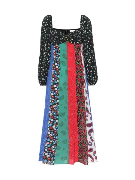 Rochie Rixo de mătase cu imagine de costum