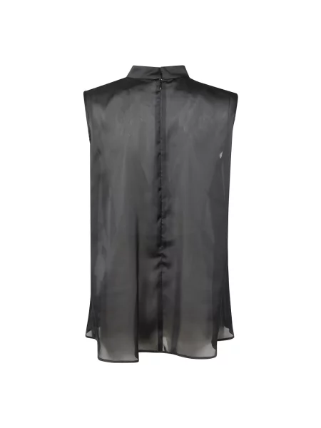 Top Sacai szyfonowy czarny