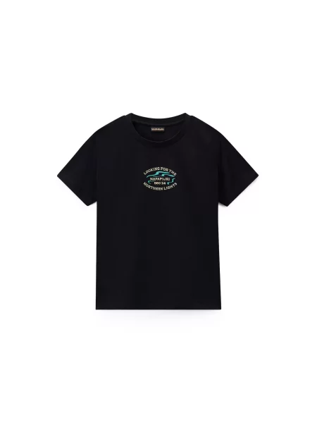 NAPAPIJRI Tricou Bliss ecru / albastru aqua negru