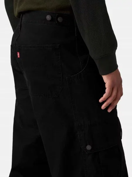 Spodnie cargo o kroju baggy z czystej bawełny Levi's czarne